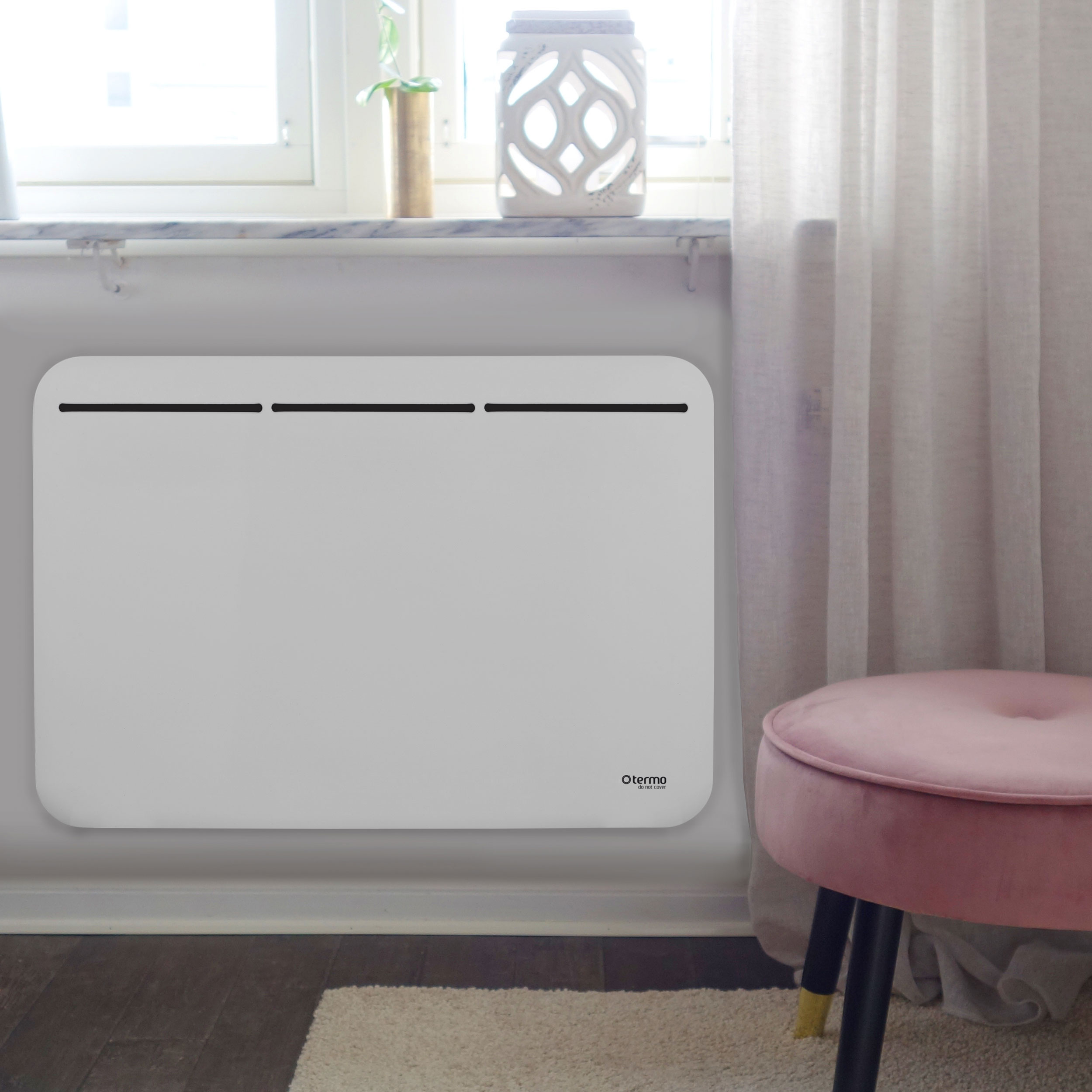 Element Termo STEEL 1500W - Vit Plåtfront 1500W, 630x440 mm