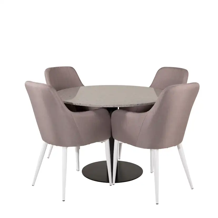 Matgrupp Venture Home Roxanna Grå Bord med 4 Corina Stolar