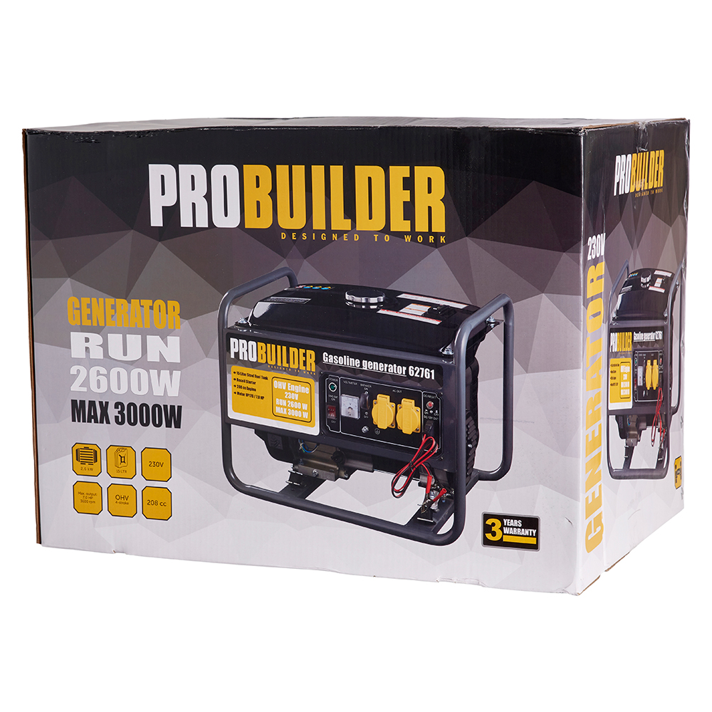 Elverk Probuilder 2600W/Max 3000W (Schuko) 208 cc