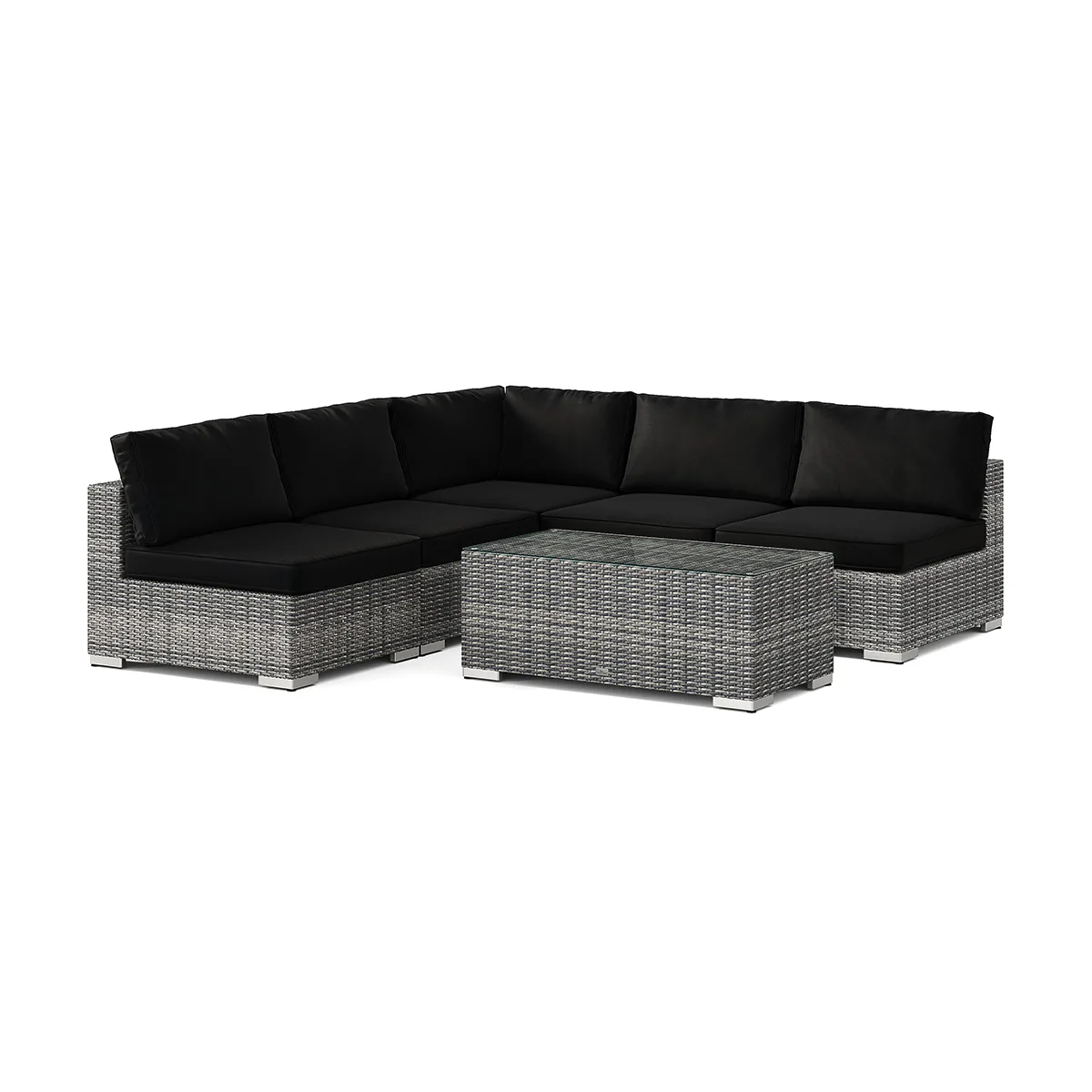Loungegrupp Comfort Garden Bahamas utomhus hörnsoffa 5-sits vändbar med öppet avslut och bord