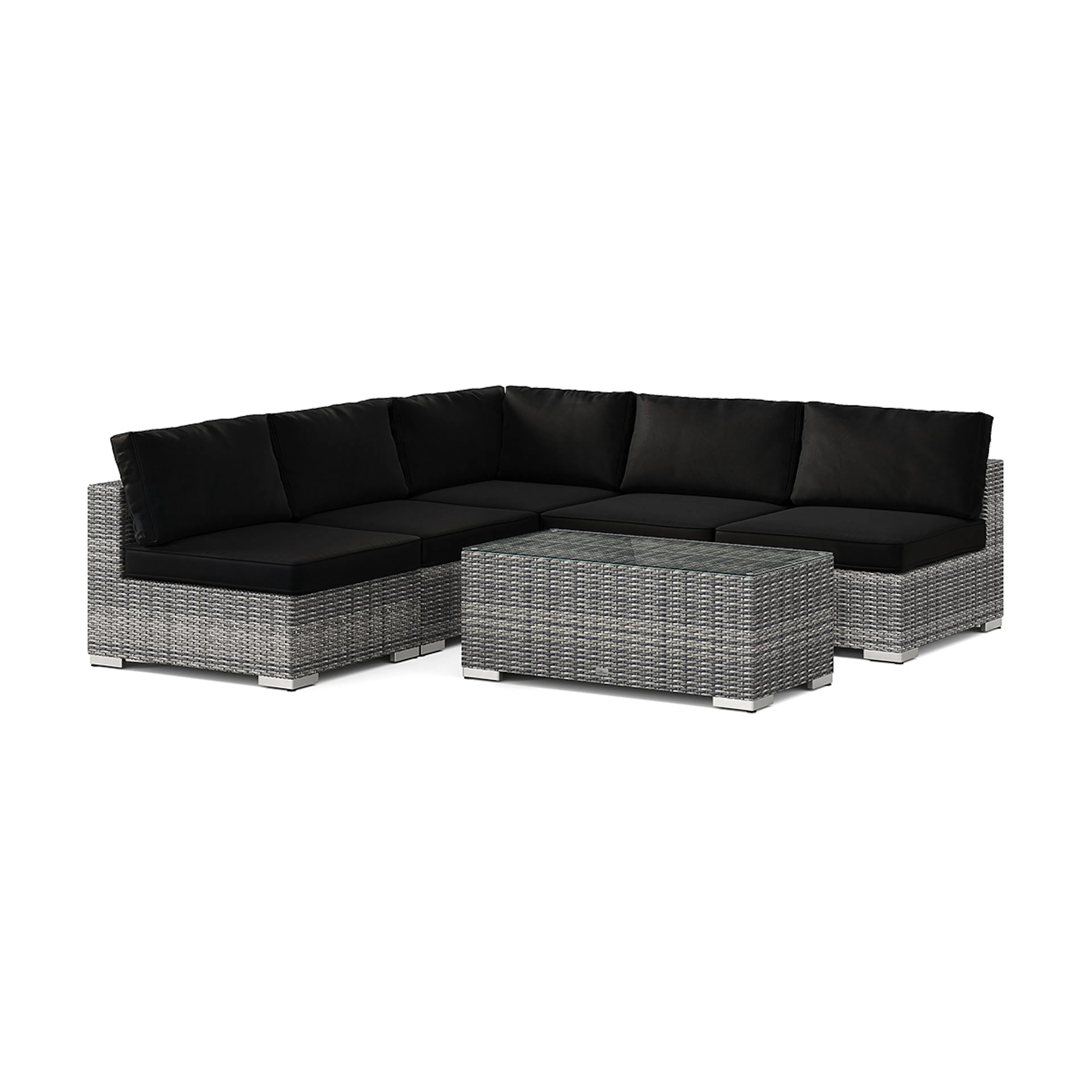 Loungegrupp Comfort Garden Bahamas utomhus hörnsoffa 5-sits vändbar med öppet avslut och bord