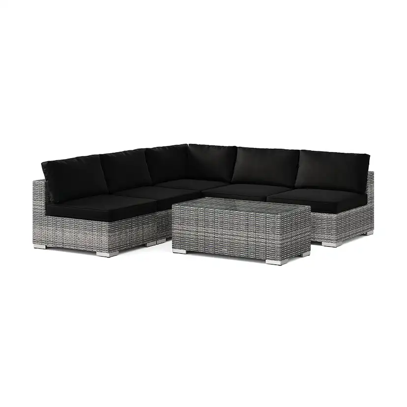 Loungegrupp Comfort Garden Bahamas utomhus hörnsoffa 5-sits vändbar med öppet avslut och bord