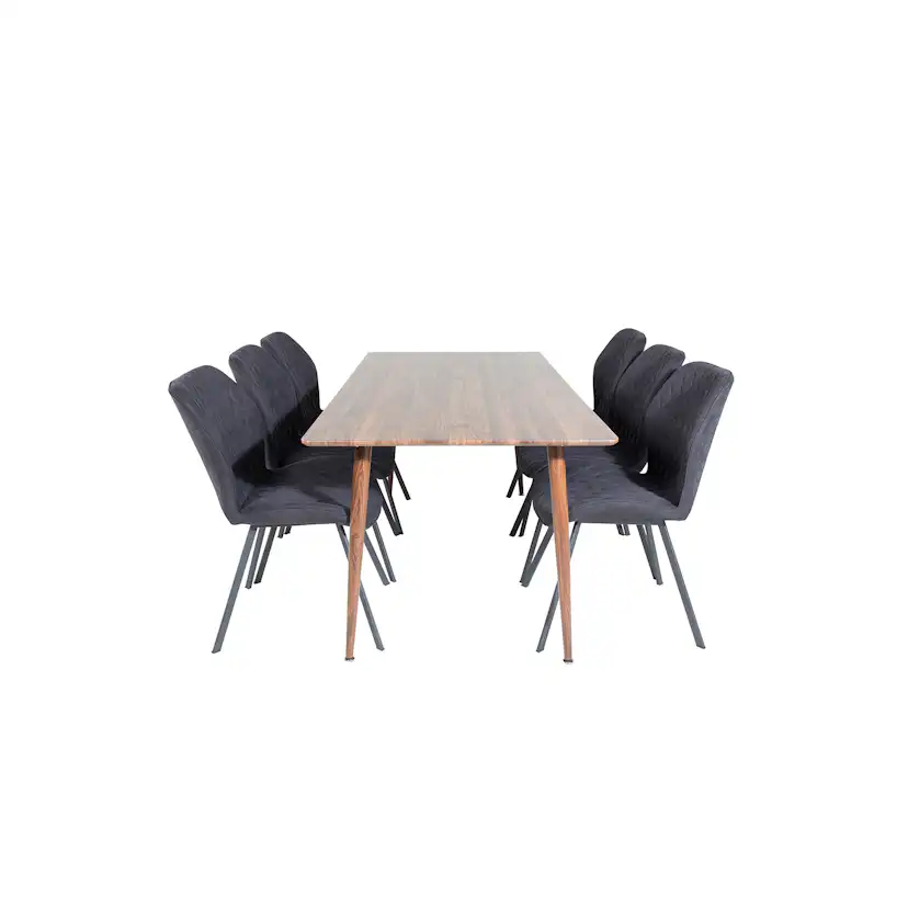 Polar Dining Table 180 cm+Gemma Dining Chair Valnöt/Svart