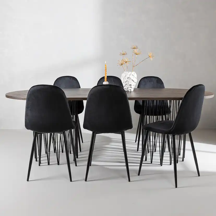Matgrupp Venture Home Stone med 6 Polar Stolar Sammet