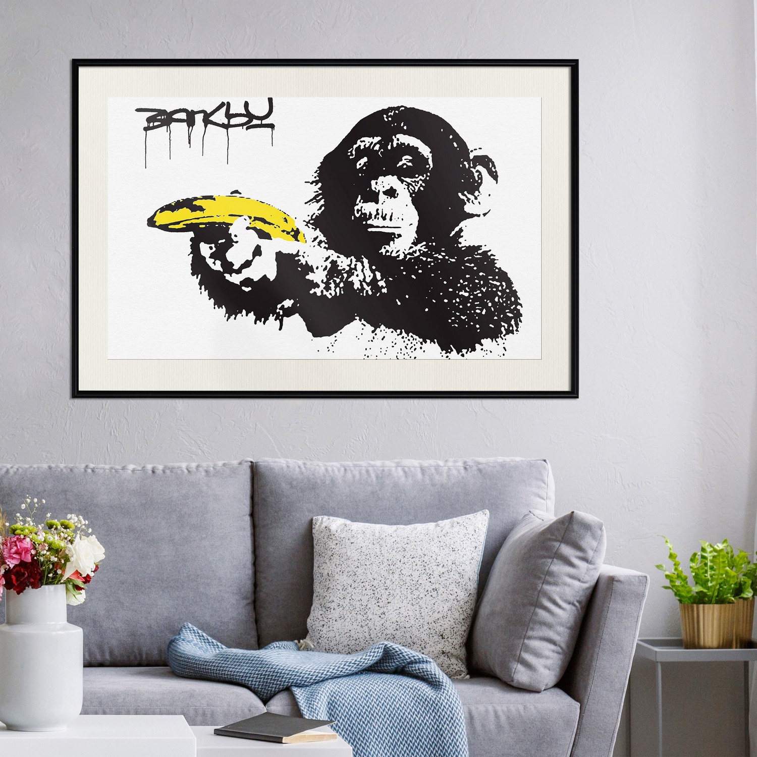 Affisch - Banana Gun [Poster] 30x20 Svart ram med passepartout, 30x20 cm