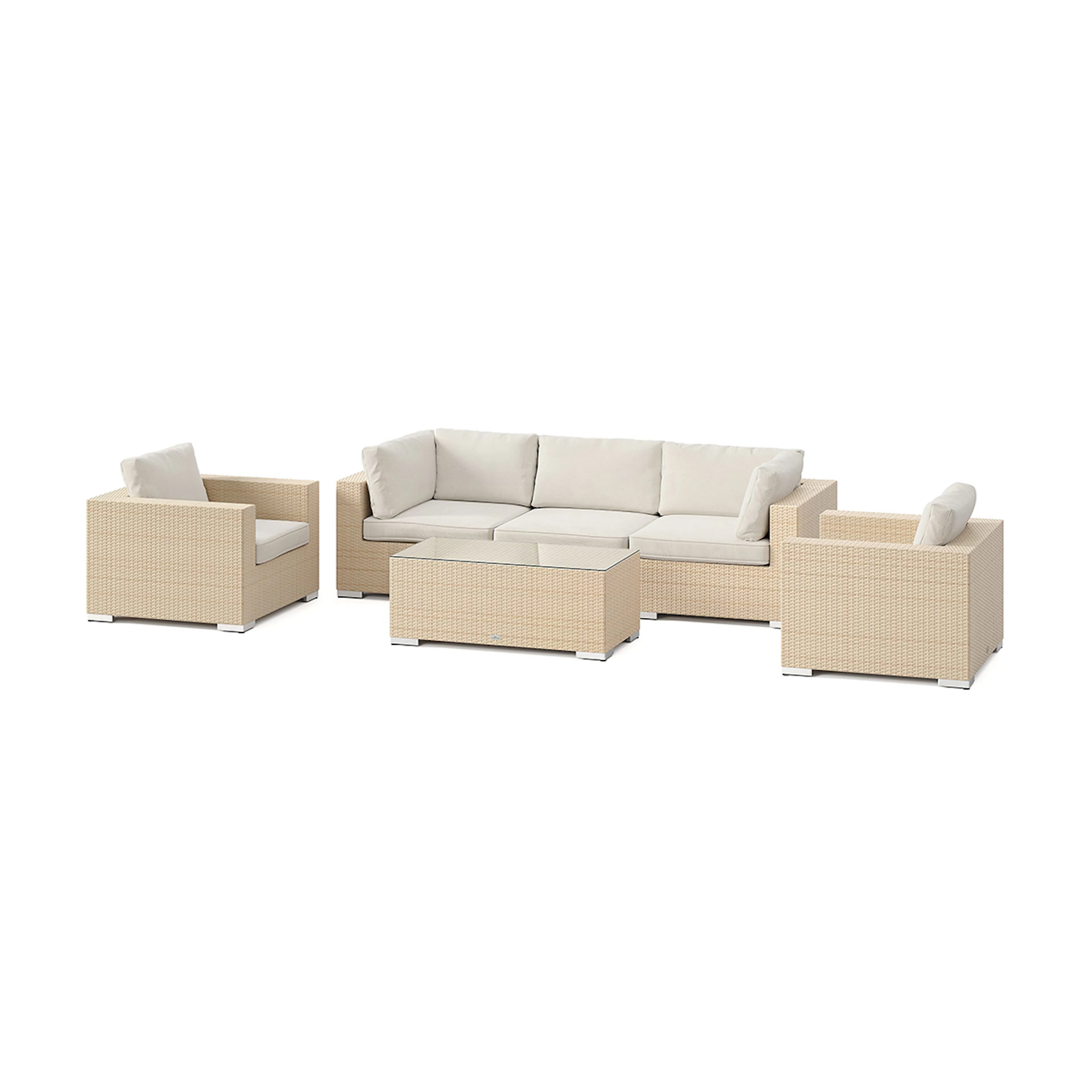 Loungegrupp Comfort Garden Bahamas utomhus soffgrupp 5-sits med två fåtöljer och bord