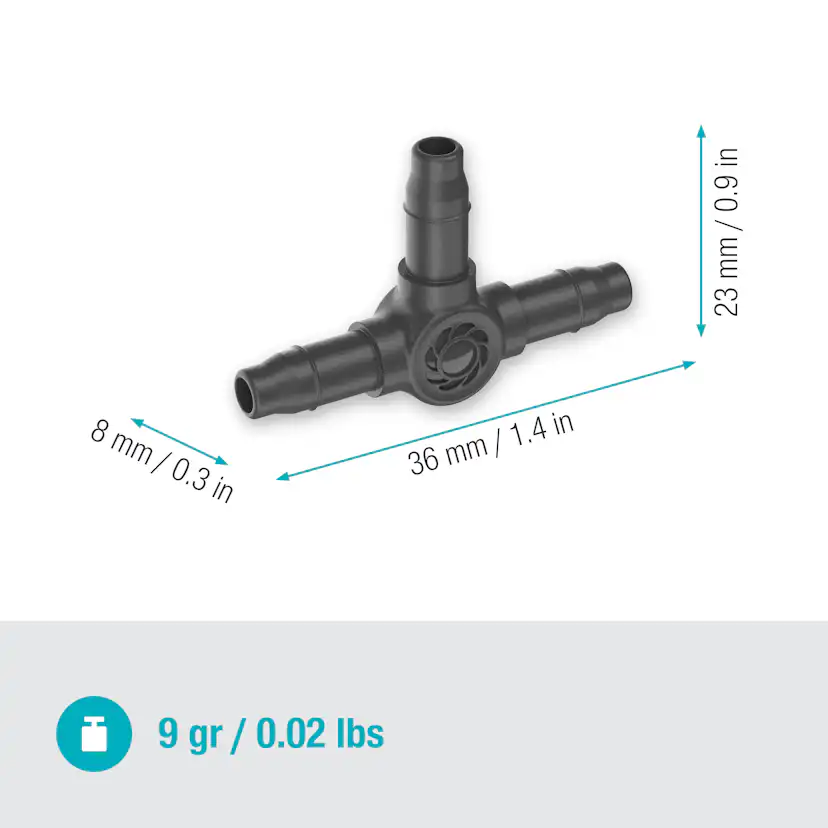 T-koppling Gardena Micro-Drip 4,6 mm (3/16")