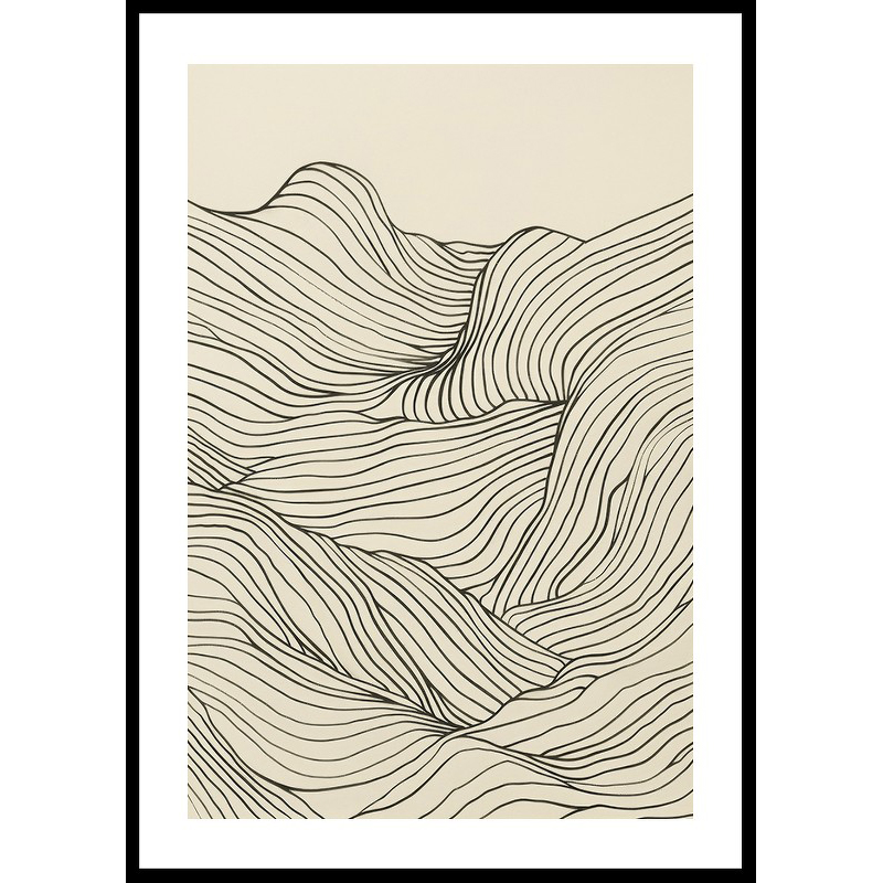 Poster Gallerix Line Art Waves