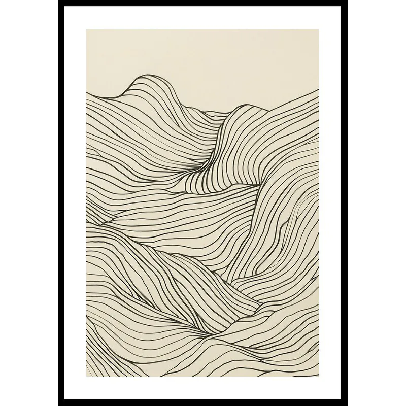 Poster Gallerix Line Art Waves