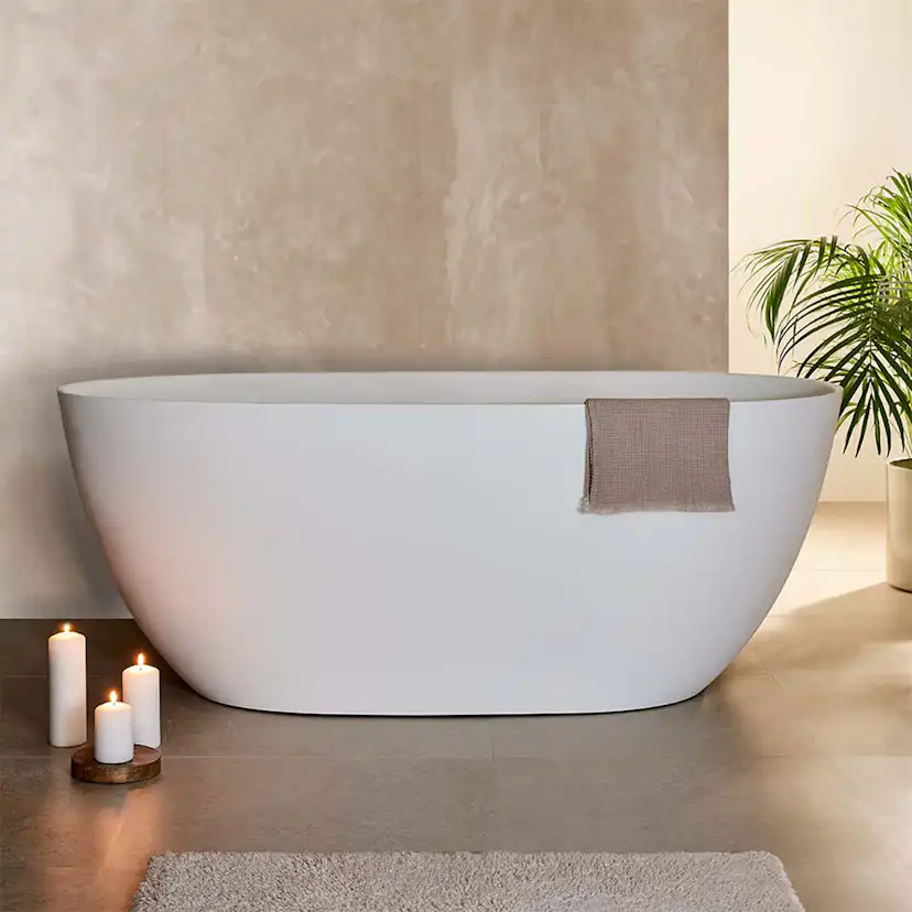 Badkar Bathlife Vila Gjutmarmor 1600 Vit