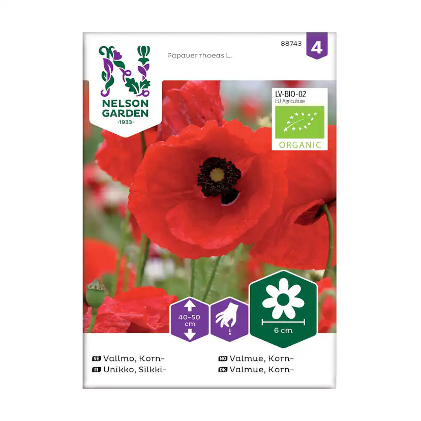 Frö Kornvallmo Nelson Garden Organic