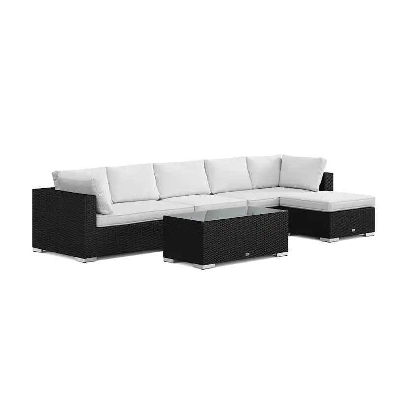 Loungegrupp Comfort Garden Bahamas utomhus divansoffa 6-sits med vändbar divan och bord