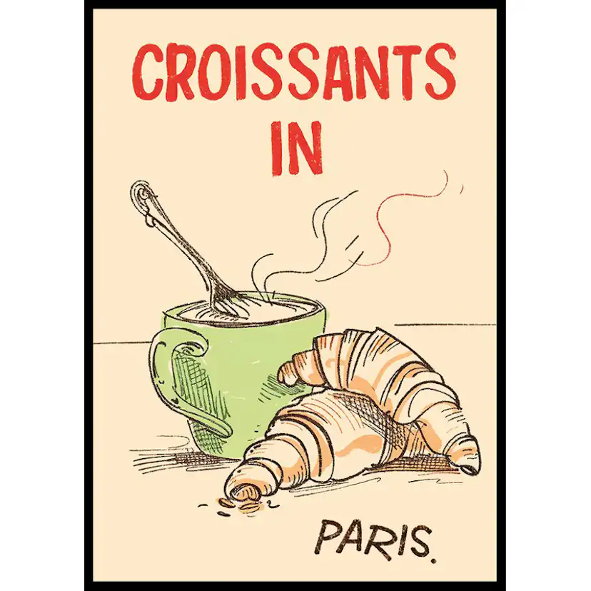 Poster Gallerix Croissants In Paris