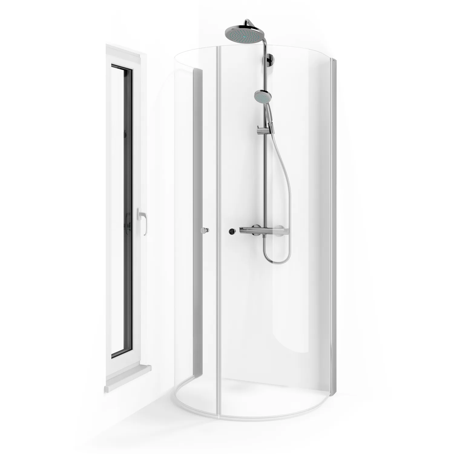 Spirit U 67x90 Bl Kl 670x900x1970 mm, Krom, Klarglas