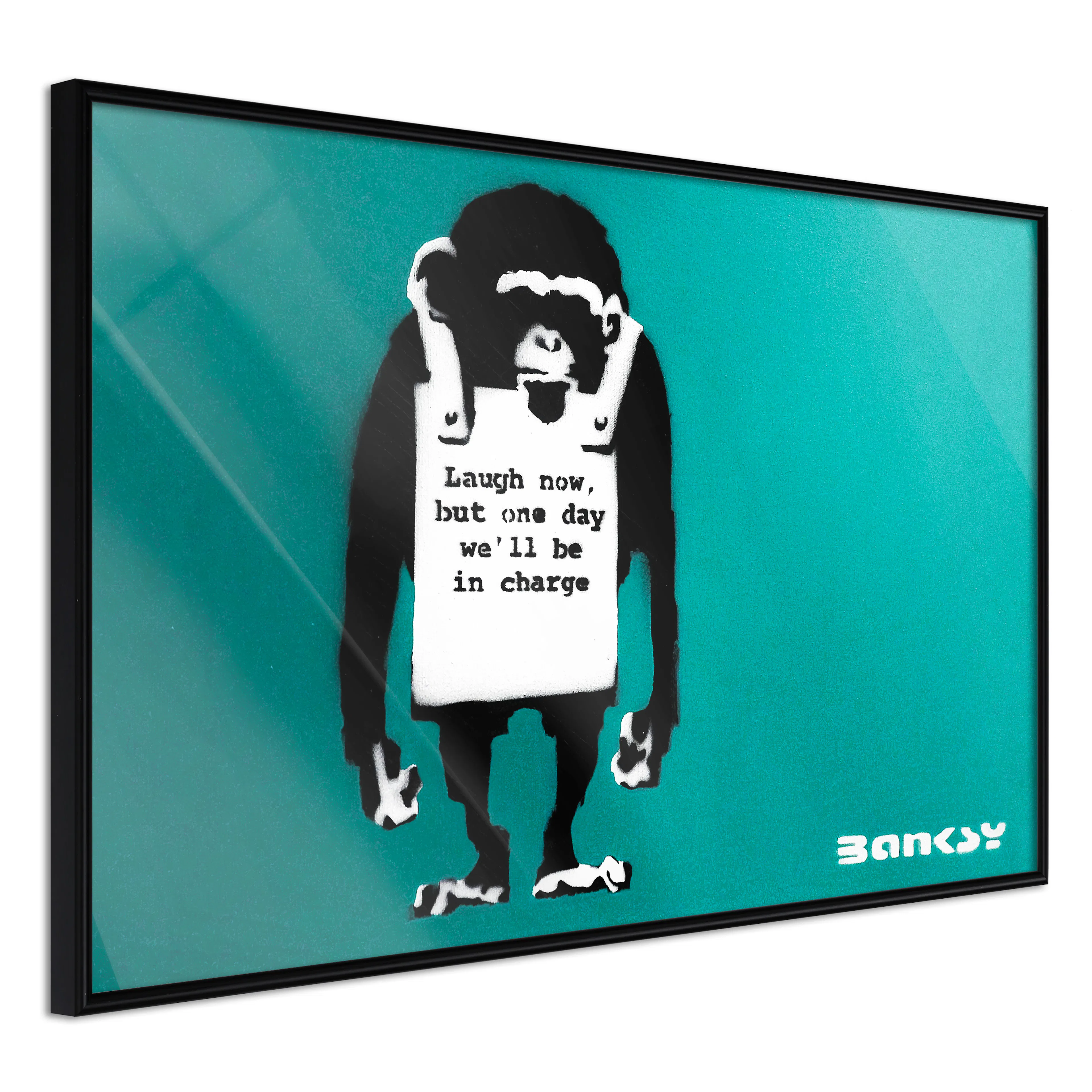 Affisch - Angry Monkey [Poster] 60x40 Svart ram, 60x40 cm