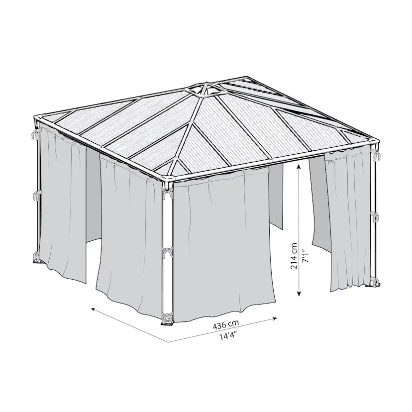 Insektsnät Canopia by Palram Till Palermo Paviljong 4,3 x 4,3 m Grå