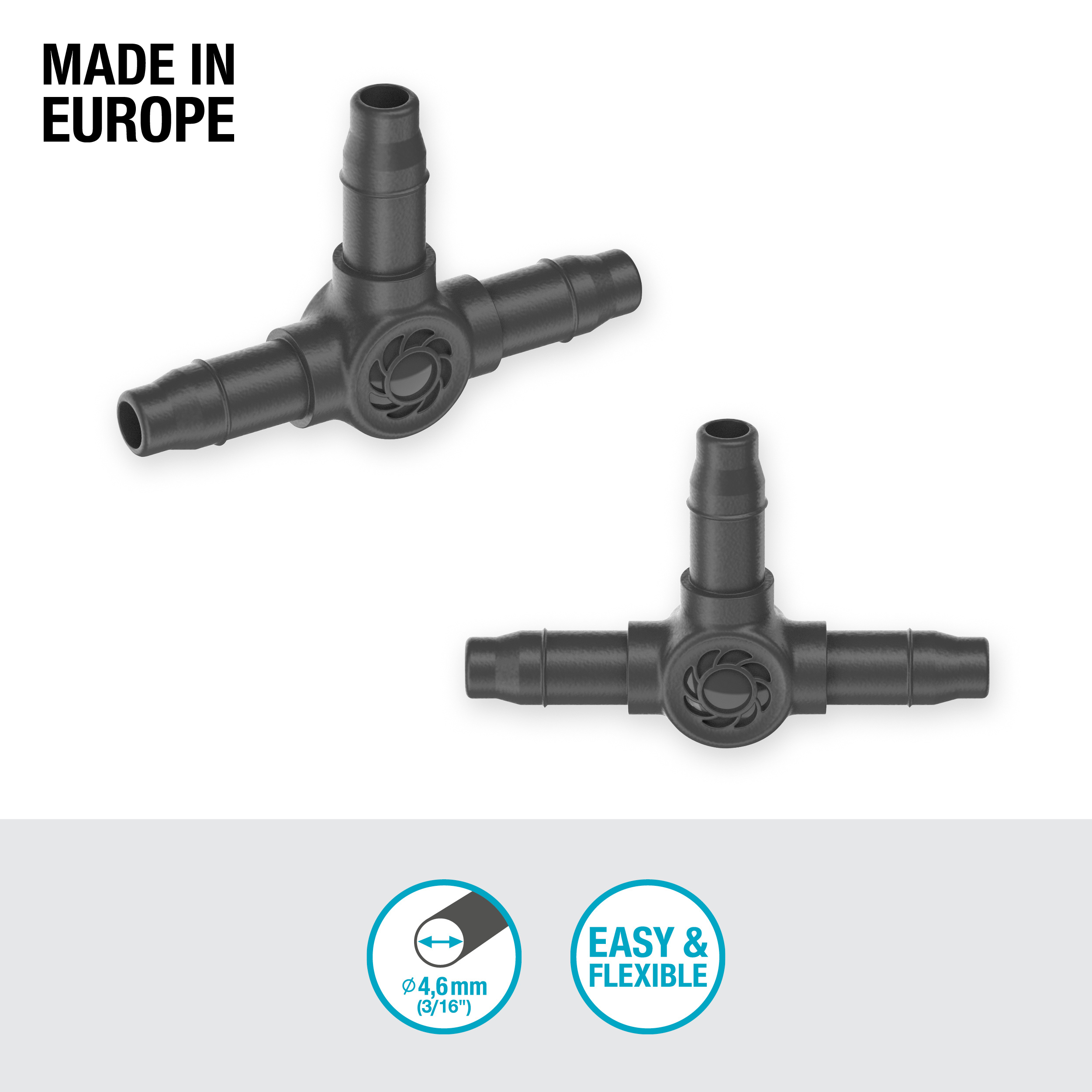 T-koppling Gardena Micro-Drip 4,6 mm (3/16")