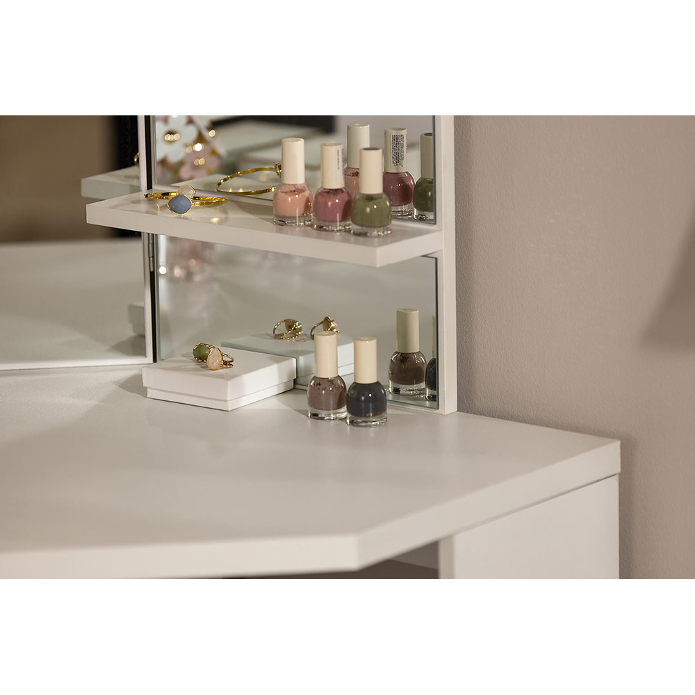 Sminkbord In Living Hidingsta med Spegel, Lådor & Pall