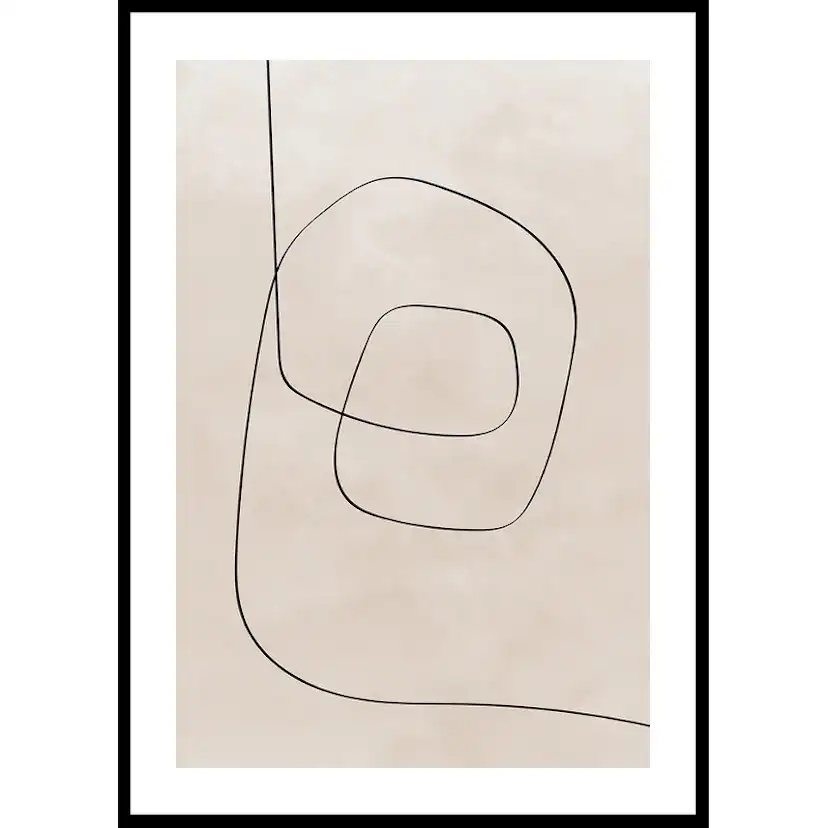 Poster Gallerix Line Art Abstract Shapes No1
