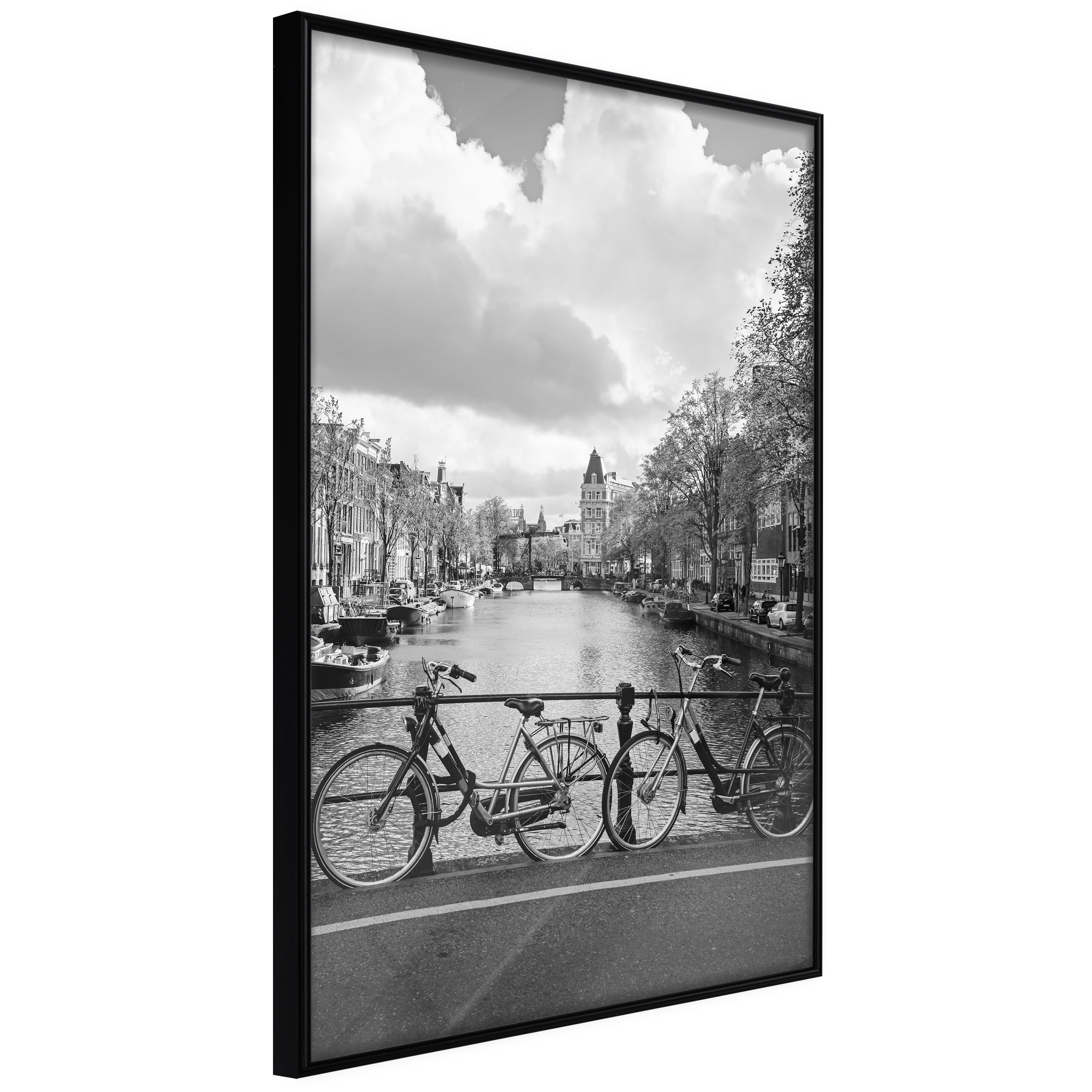 Affisch - Bikes On Bridge [Poster] 20x30 Svart ram, 20x30 cm