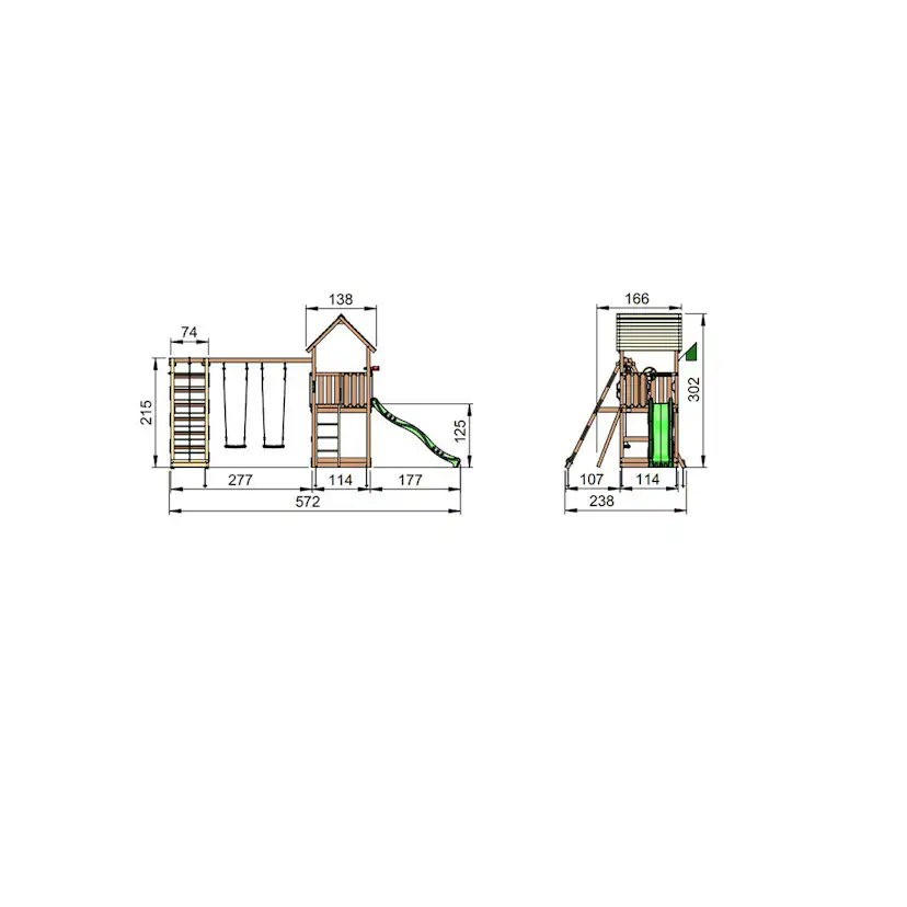 Lektorn Jungle Gym Club Komplett Inkl Climb Modul X'tra och Rutschkana