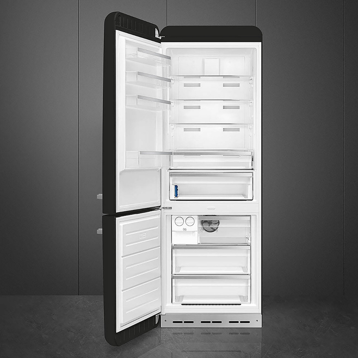 Fristående Kyl/Frys Smeg FAB38LBL6 50s Style Svart Vänsterhängd med No Frost