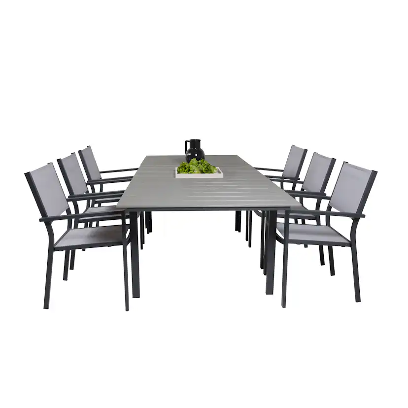 Matgrupp Venture Home Lova 160/240 med 6 Copacabana Karmstolar