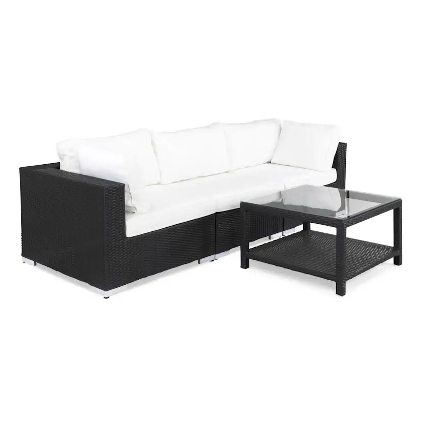 Loungegrupp Comfort Garden Bahamas 3-sits med Utebord 75x75 Utomhus