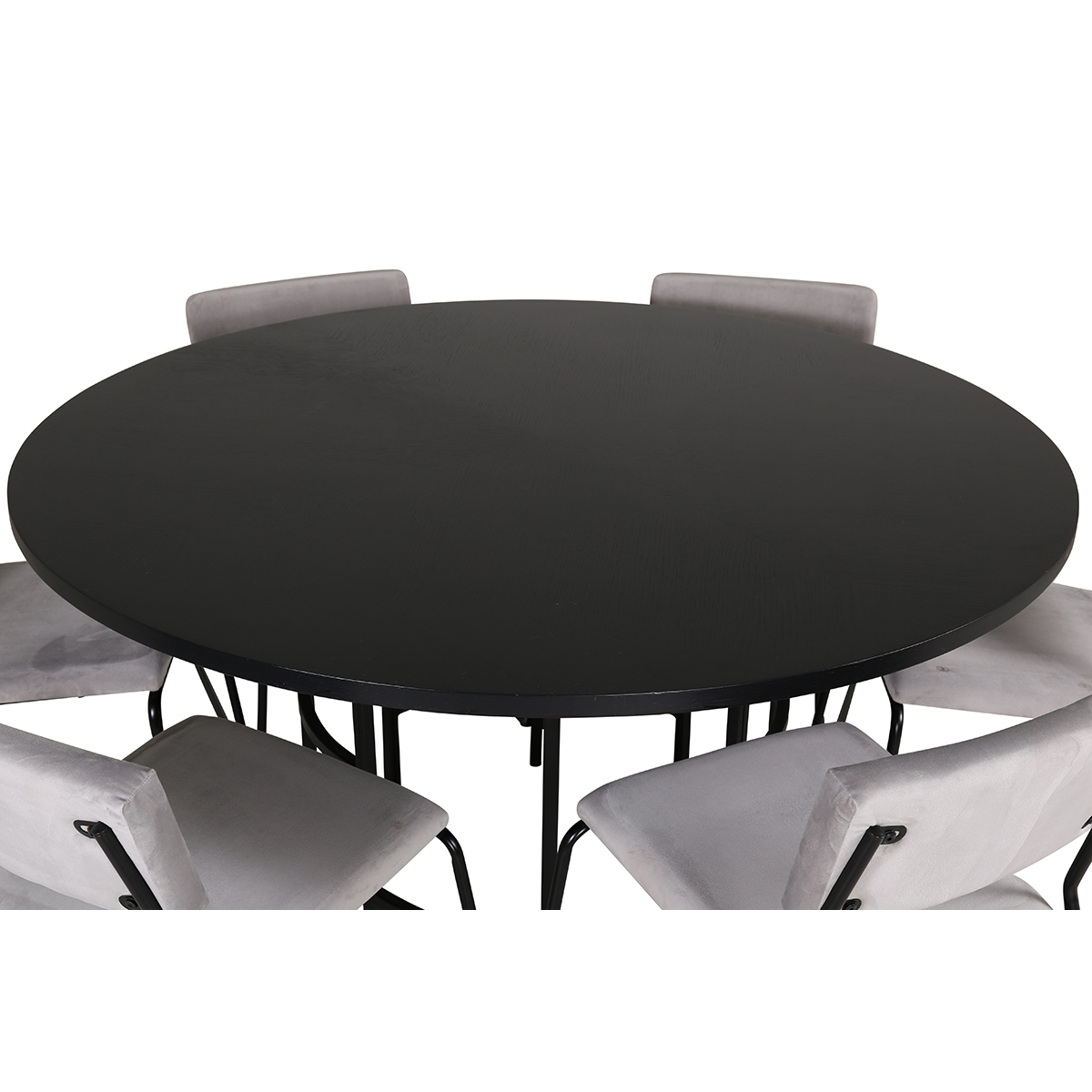 Copenhagen - Dining Table round - Black / Black+Kenth Chair Grå/Svart