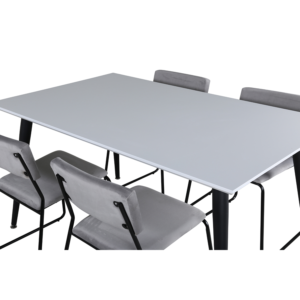 Jimmy Dining Table  - Black / White HPL+Kenth Chair - Black Grå/Vit/Svart