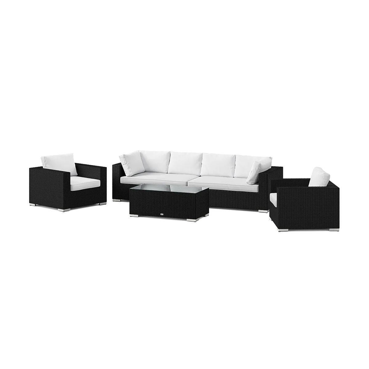 Loungegrupp Comfort Garden Bahamas utomhus soffgrupp 6-sits med två fåtöljer och bord