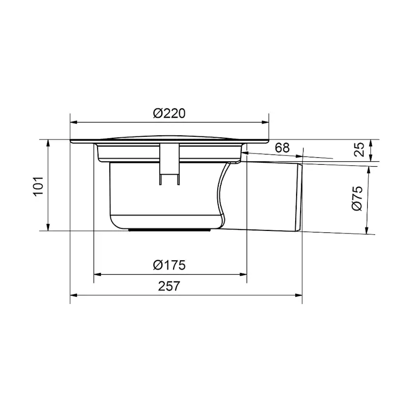 Golvbrunn Purus Ymer 75 Sidoutlopp