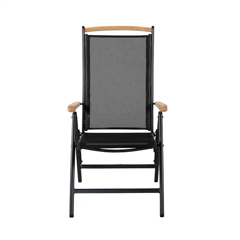 Panama - 5:pos Chair - Svart Alu/svart Textilene/Teak Svart