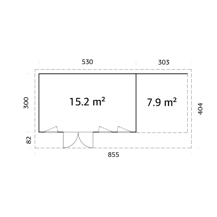 Stuga Palmako Aurelia 24,2 m² (inv. 23,1 m²)