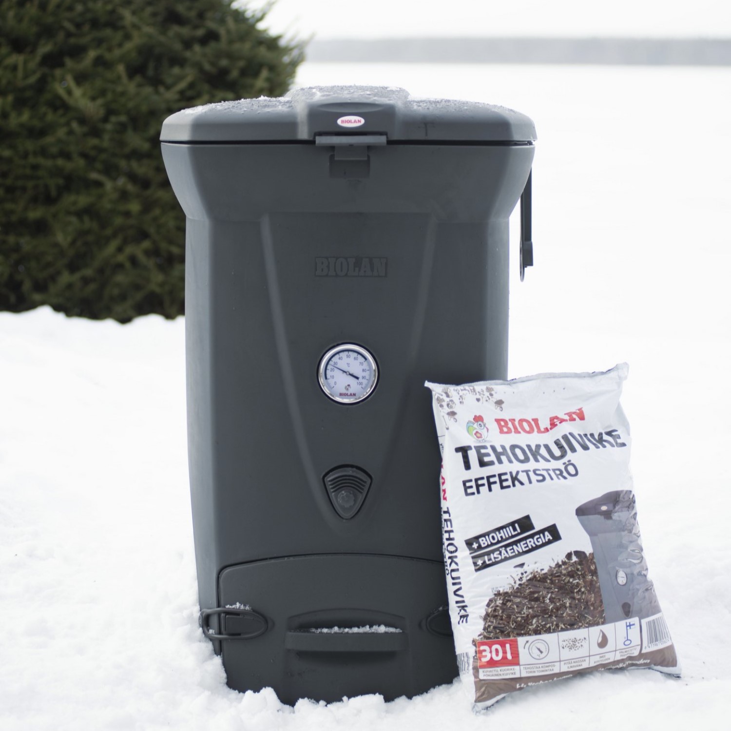 Biolan Quick Composter 220eco, dark grey Mörkgrå