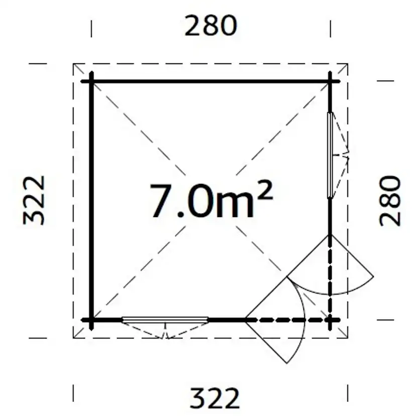 Melanie 6,8 m2 Grå dippad