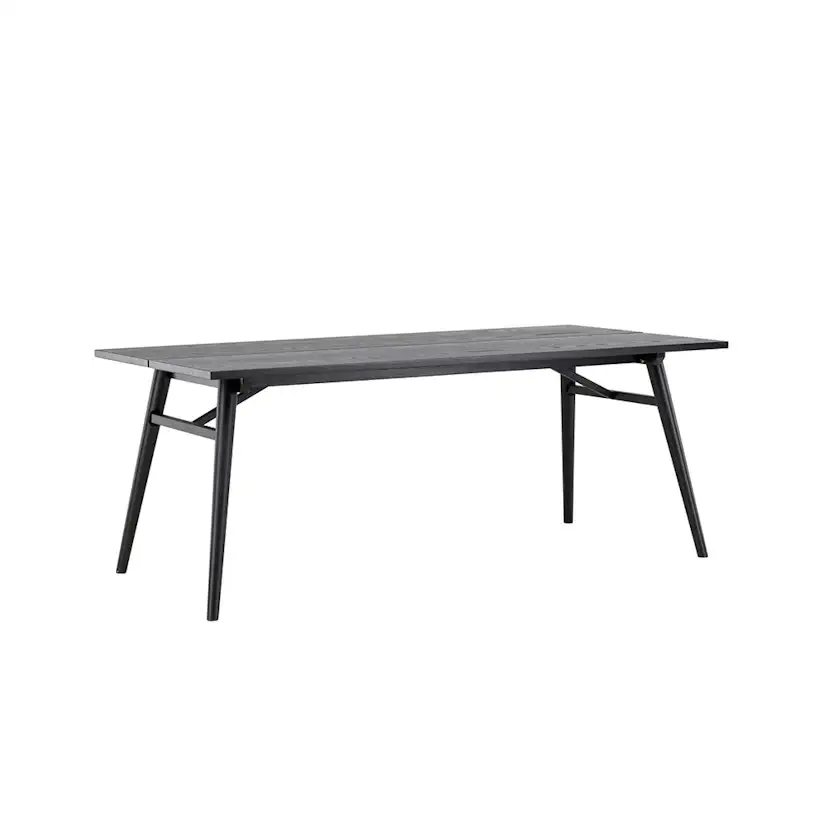 Matbord Venture Home Sleek Svart Fyrkantigt Bord i Ekfanér 195 cm