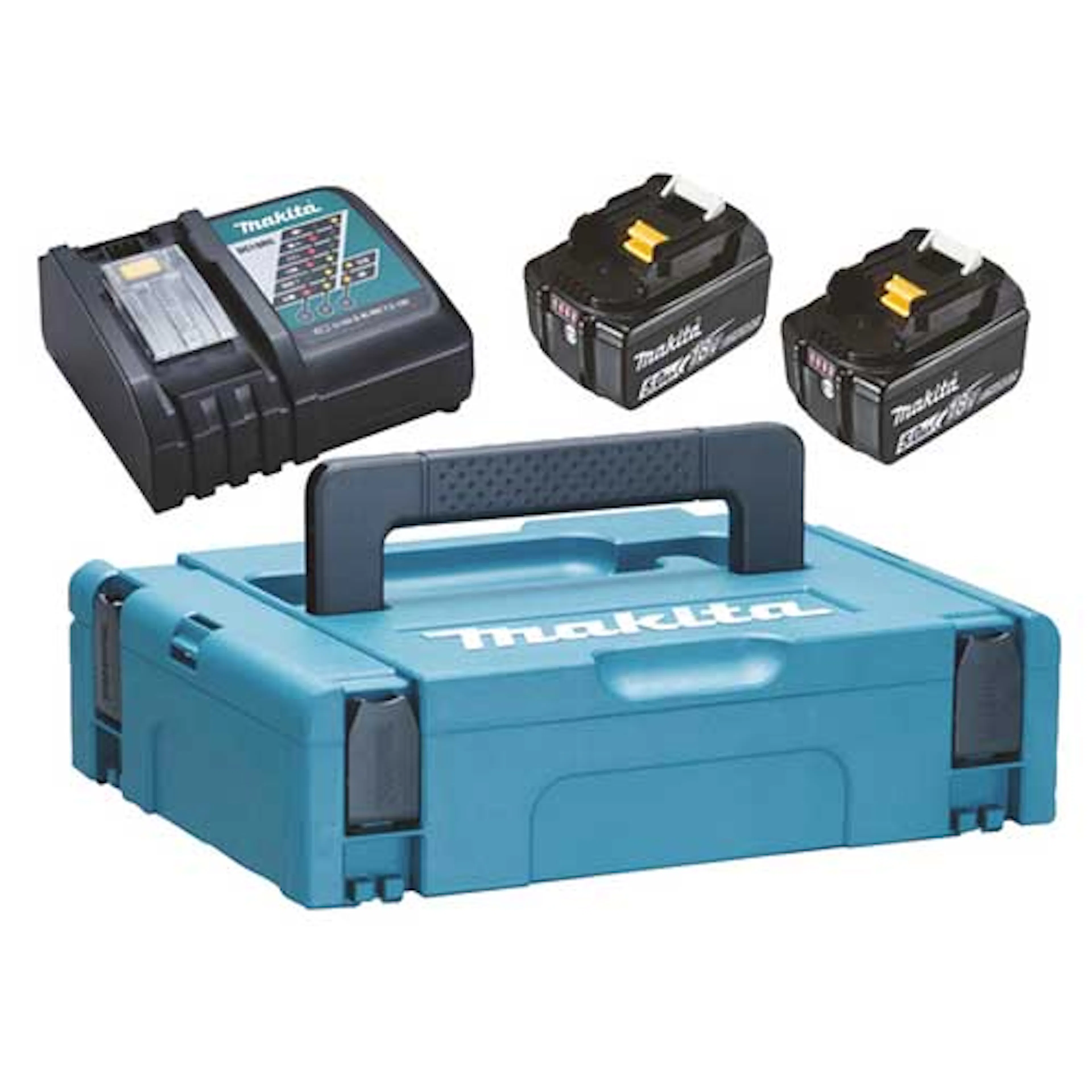 Batterikit Makita LXT 2xBL1850B + DC18RC 18V 2x5Ah