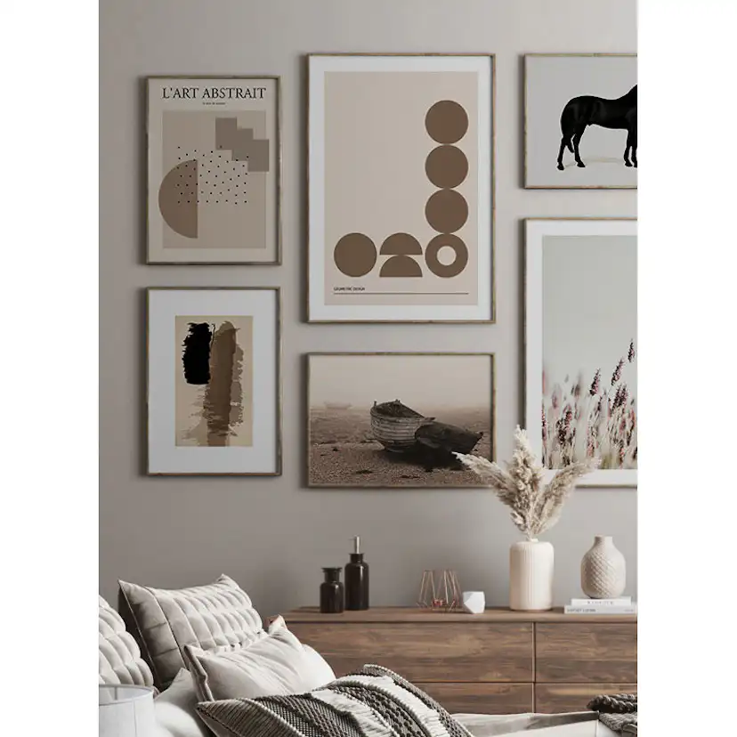 Poster Gallerix Geometric Graphic Beige No2