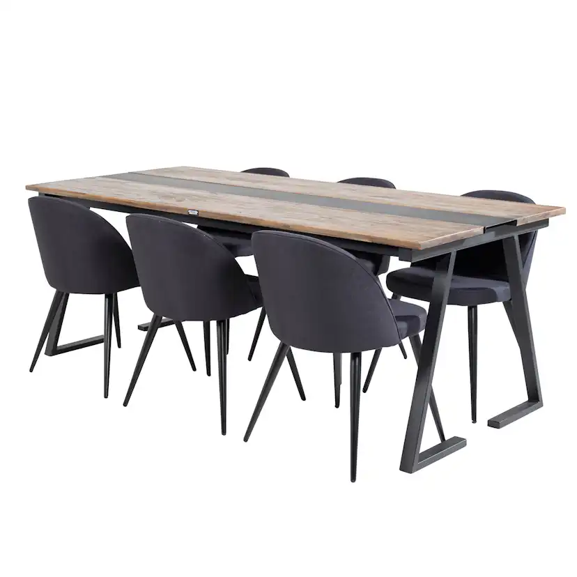 Matgrupp Venture Home Jane med 6 Valentina Stolar Polyestertyg