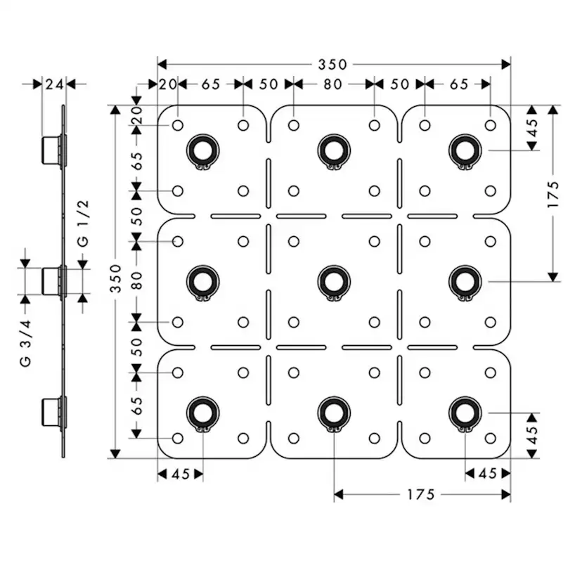 Monteringsplatta Axor ShowerCollection