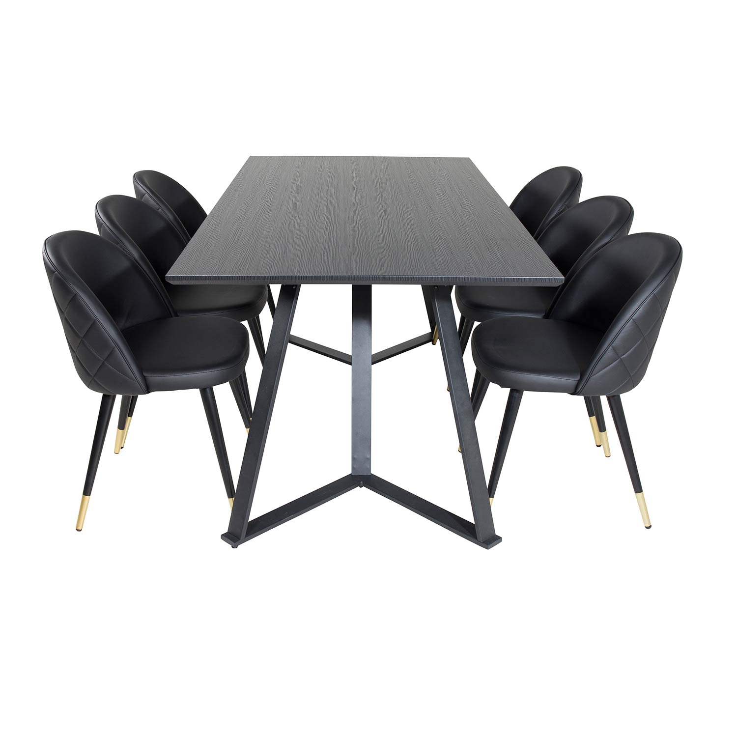 Matgrupp Venture Home Madde med 6 Valentina Stolar Konstläder