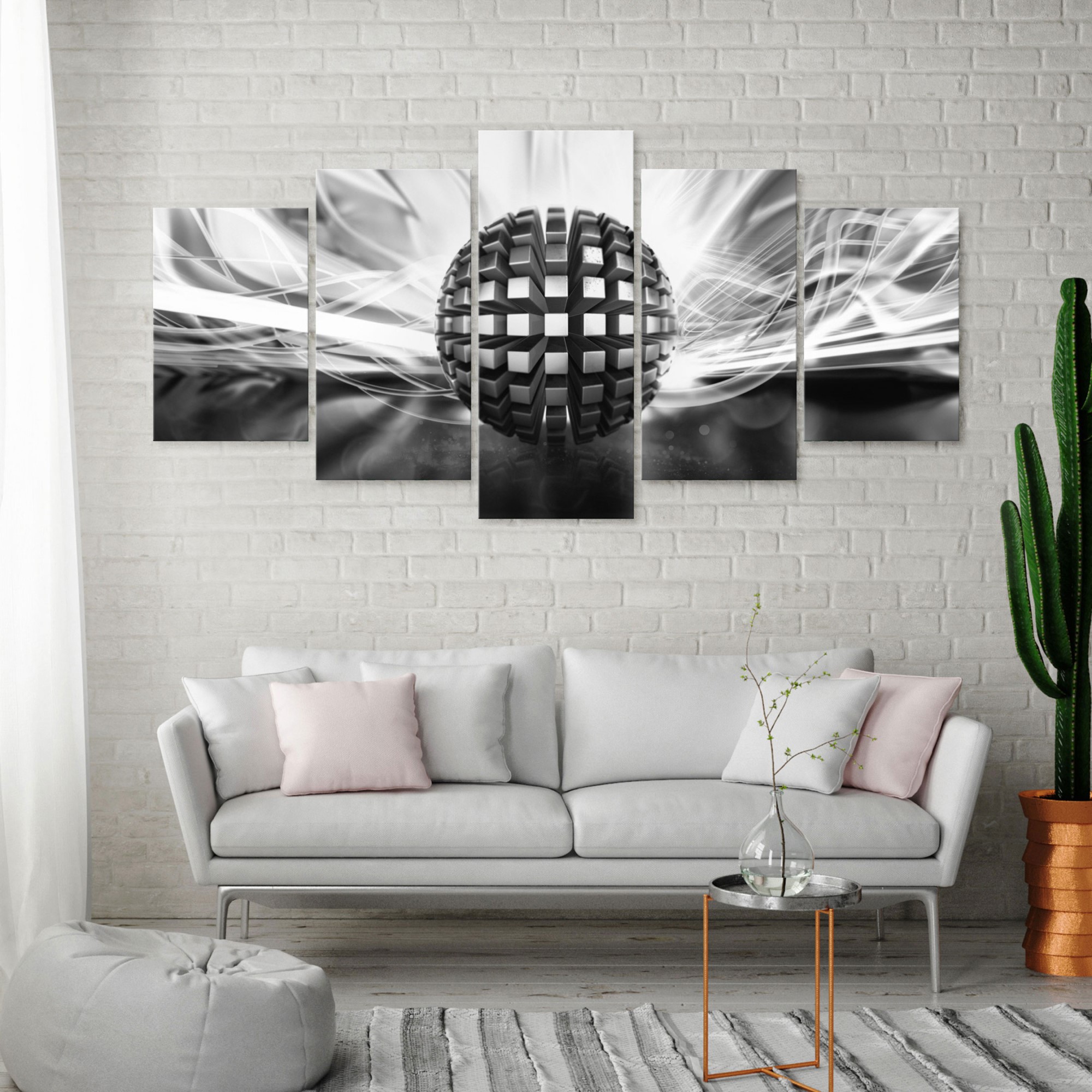 Tavla Arkiio Metal Ball Wide Black And White 5 delar