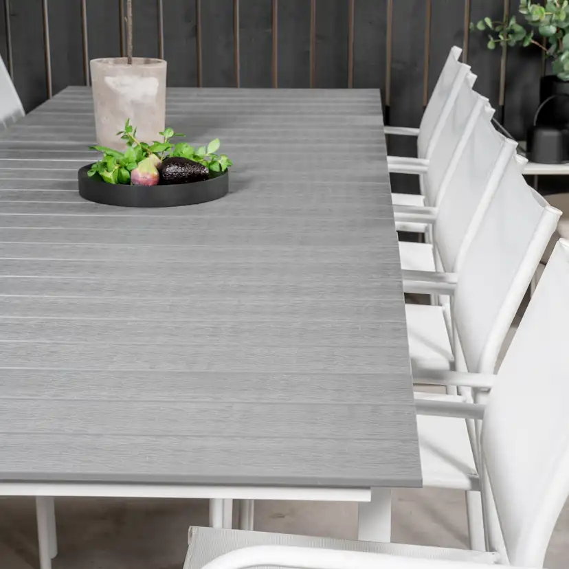 Levels Dining Table 224/324*100 - White Alu / Grey Aintwood Vit/Grå