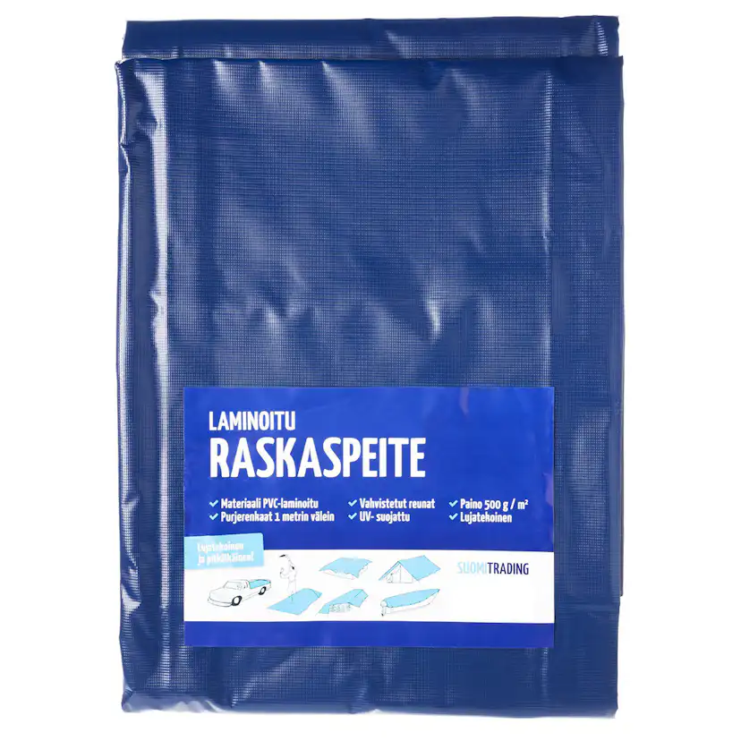 Presenning Ranch 500 g/m² Blå Laminerad UV-Skyddad Med Förstärkta Kanter