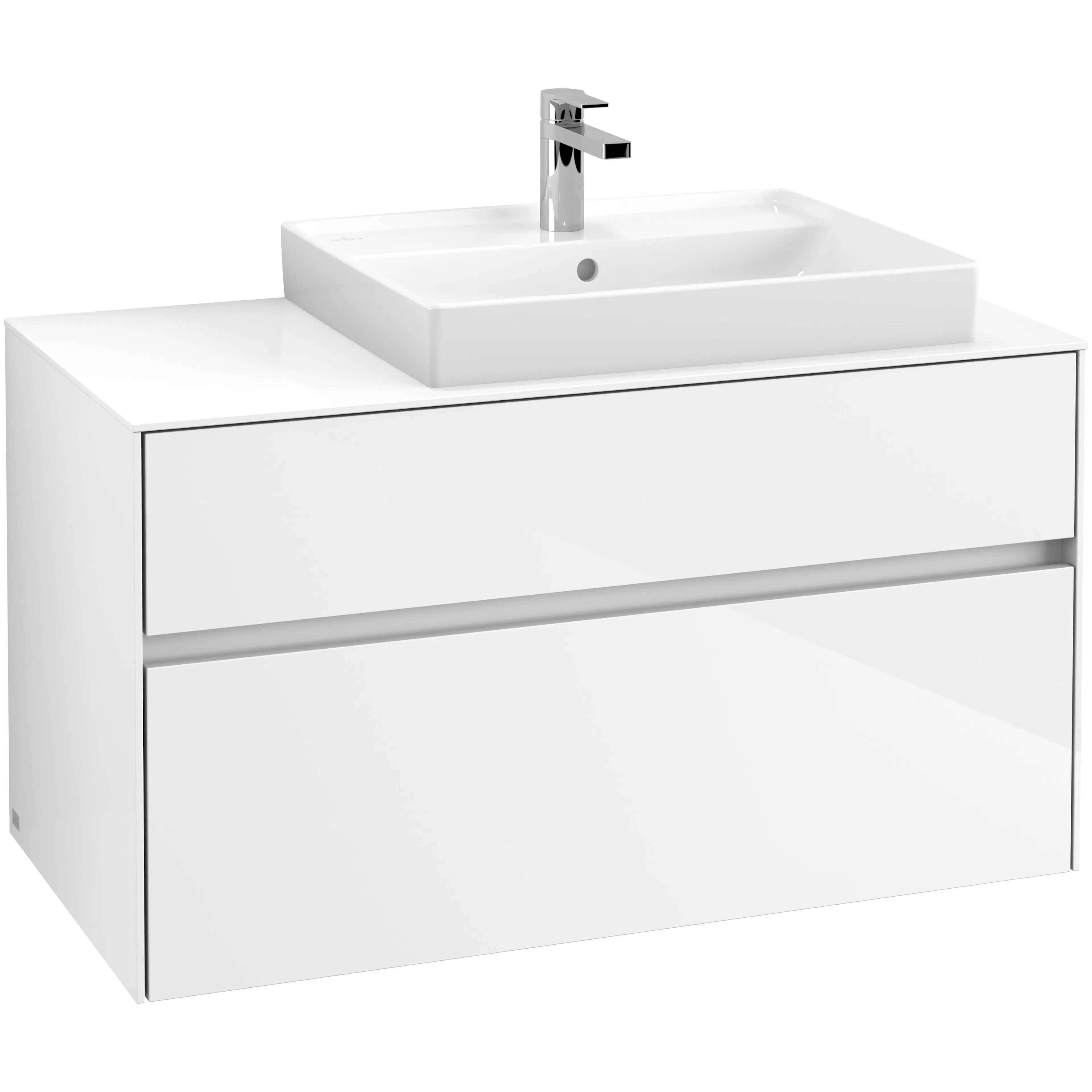 Tvättställsskåp Villeroy & Boch Collaro C01800DH Vit Högblank för, Tvättställ Höger utan Belysning