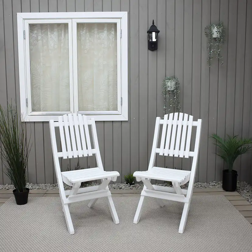 VISBY folding chair, 2-pack Vit