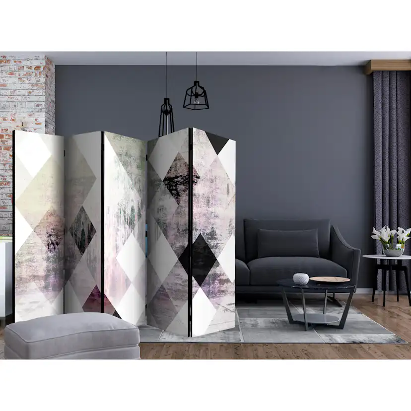 Rumsavdelare Arkiio Rhombic Chessboard Pink II 225x172 cm