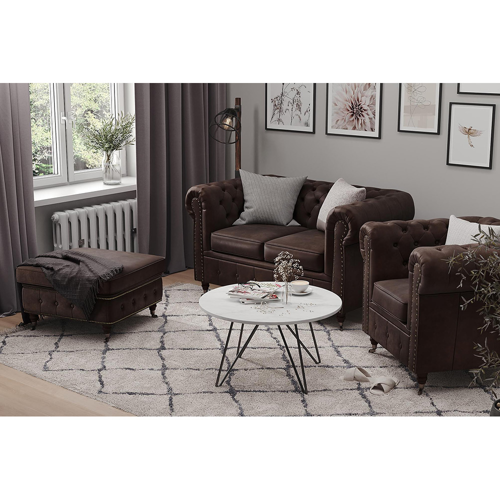2-sitssoffa Manor House Chesterfield Deluxe Konstläder