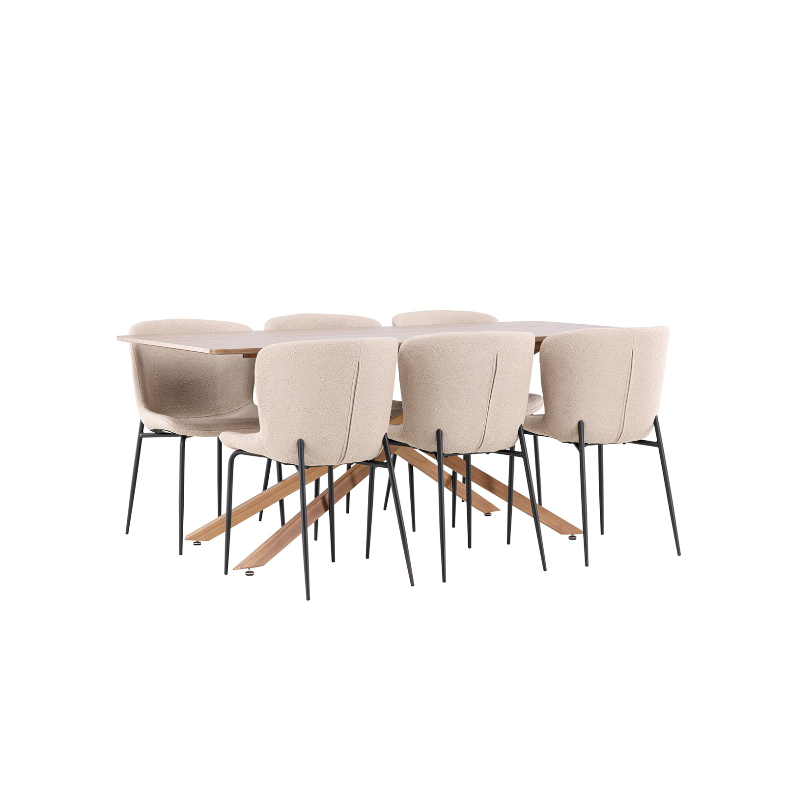 Piazza Dining Table with Modesto Dining Chair Mocka/Beige